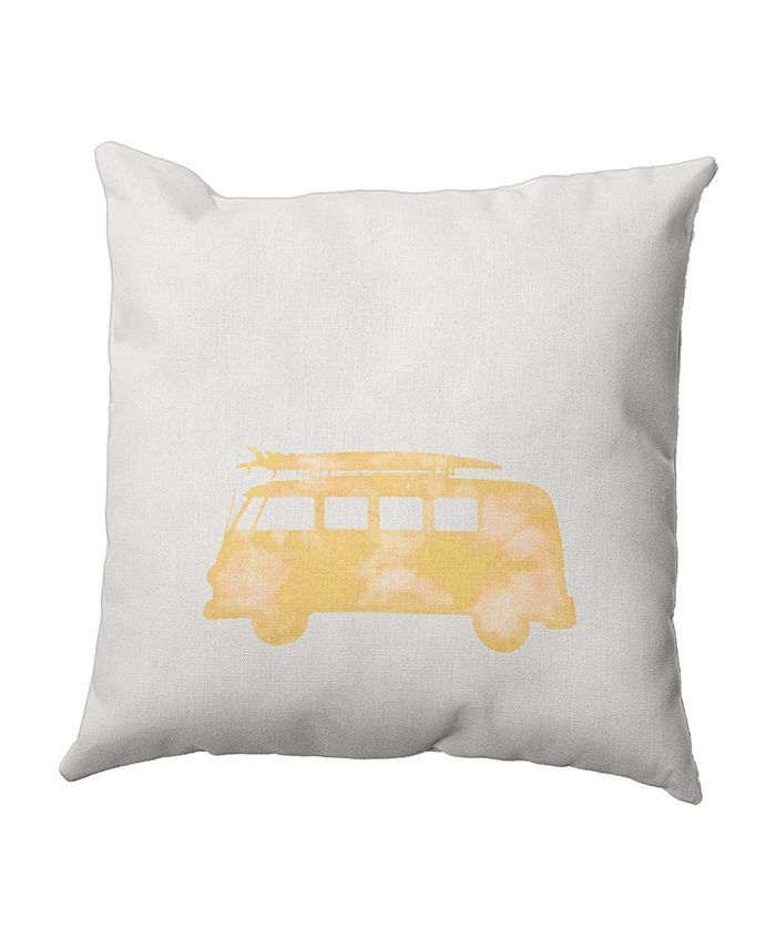 E by Design BeachDrive 16 Inch Yellow Decorative Nautical Throw Pillow - Intensery