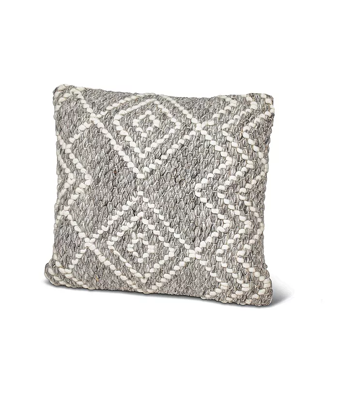 Anaya Home Grey Diamond Woven Down Alternative Pillow - Intensery