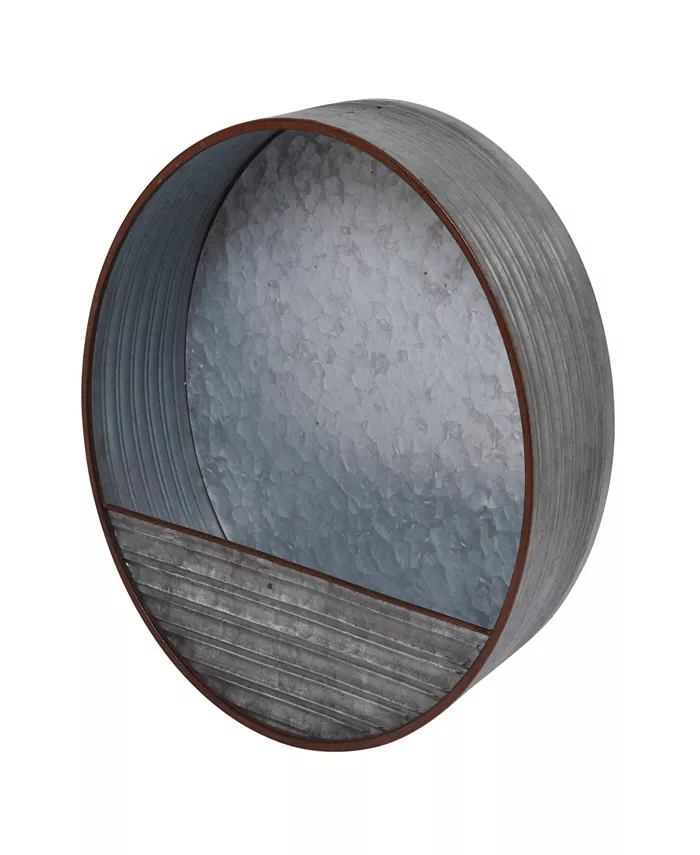 The GG Collection Hanging Round Galvanized Metal Wall Planter - Intensery