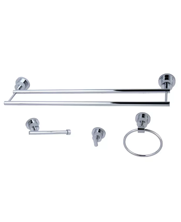 Kingston Brass Concord 4-Pc Dual Towel Bar Bathroom Accessories Set in Polished Chrome - Intensery