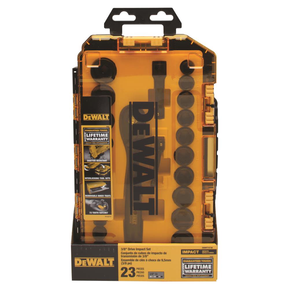 DEWALT Tough Box 23 pc. 3/8 Drive Impact Socket Set DWMT74738 from DEWALT - Intensery