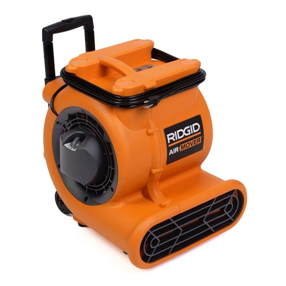 RIDGID 1625 CFM 3-Speed Portable Blower Fan Air Mover with Collapsible Handle and Rear Wheels for Water Damage Restoration AM2560 - Intensery
