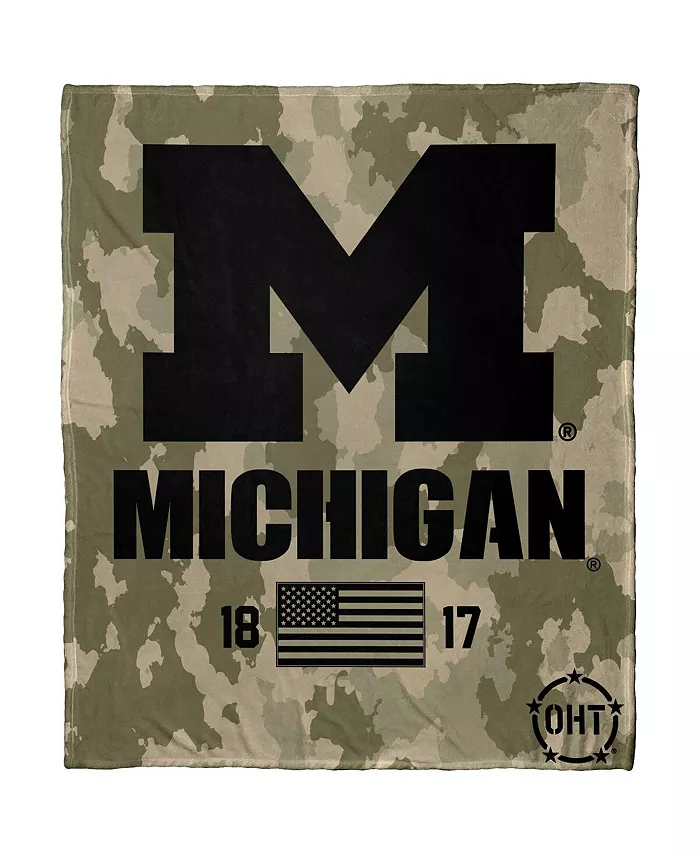 Northwest Company The Group Michigan Wolverines OHT Military-Inspired Appreciation Silk Throw Blanket - Intensery