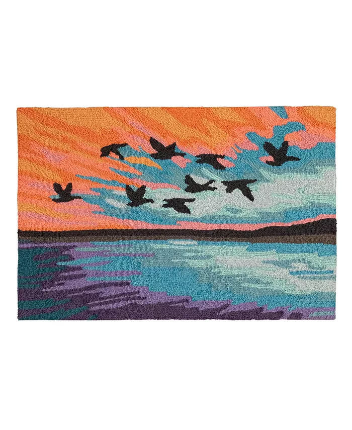 Liora Manne' Frontporch Flock 2' x 3' Outdoor Area Rug - Intensery