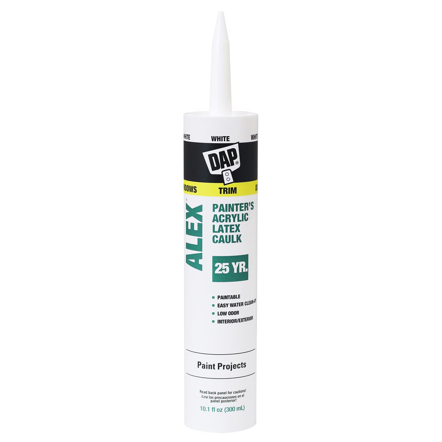 DAP Alex White Acrylic Latex Painter\u0027s Caulk 10.1 oz - Intensery