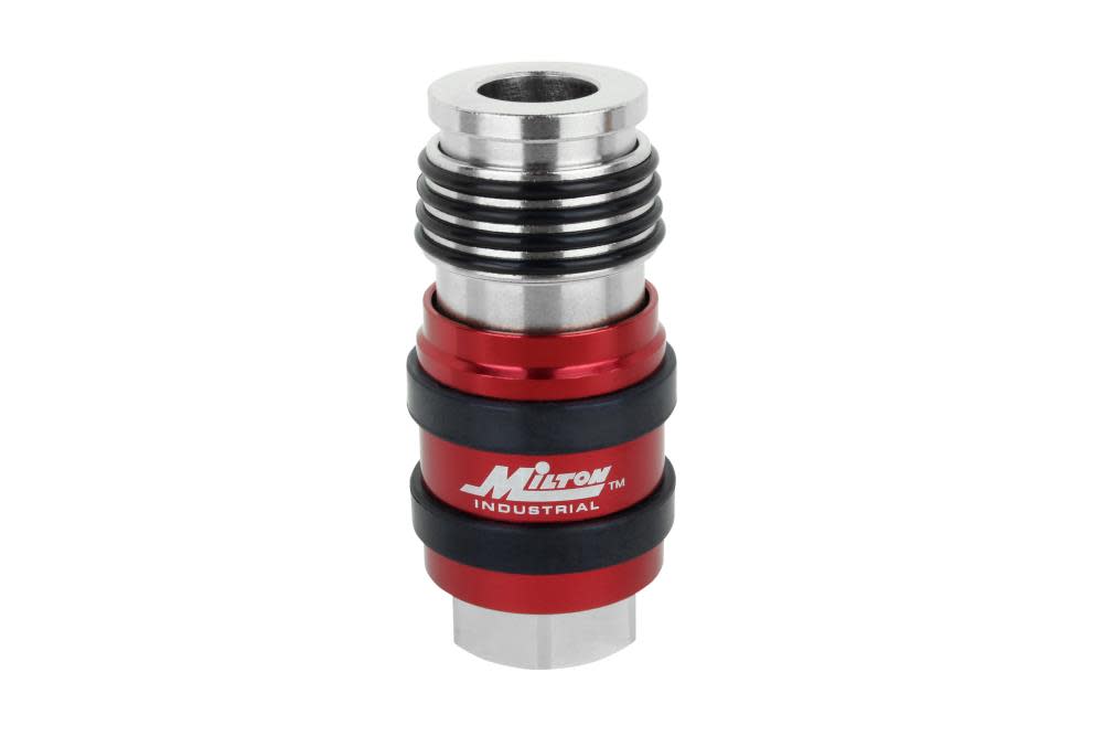 Milton® 2 In ONE Universal Safety Exhaust Coupler – 1/4 FNPT x 3/8 Body Flow - Intensery