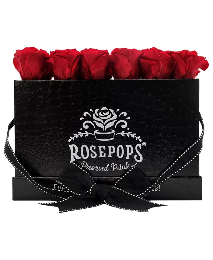 Rosepops Pop-Up Keeper by The Dozen Cherry Crush Real Roses， Box of 12 - Intensery