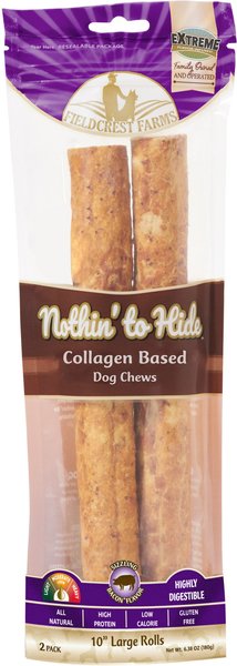 Fieldcrest Farms Nothin To Hide 10-in Roll Bacon Dog Treats - Intensery