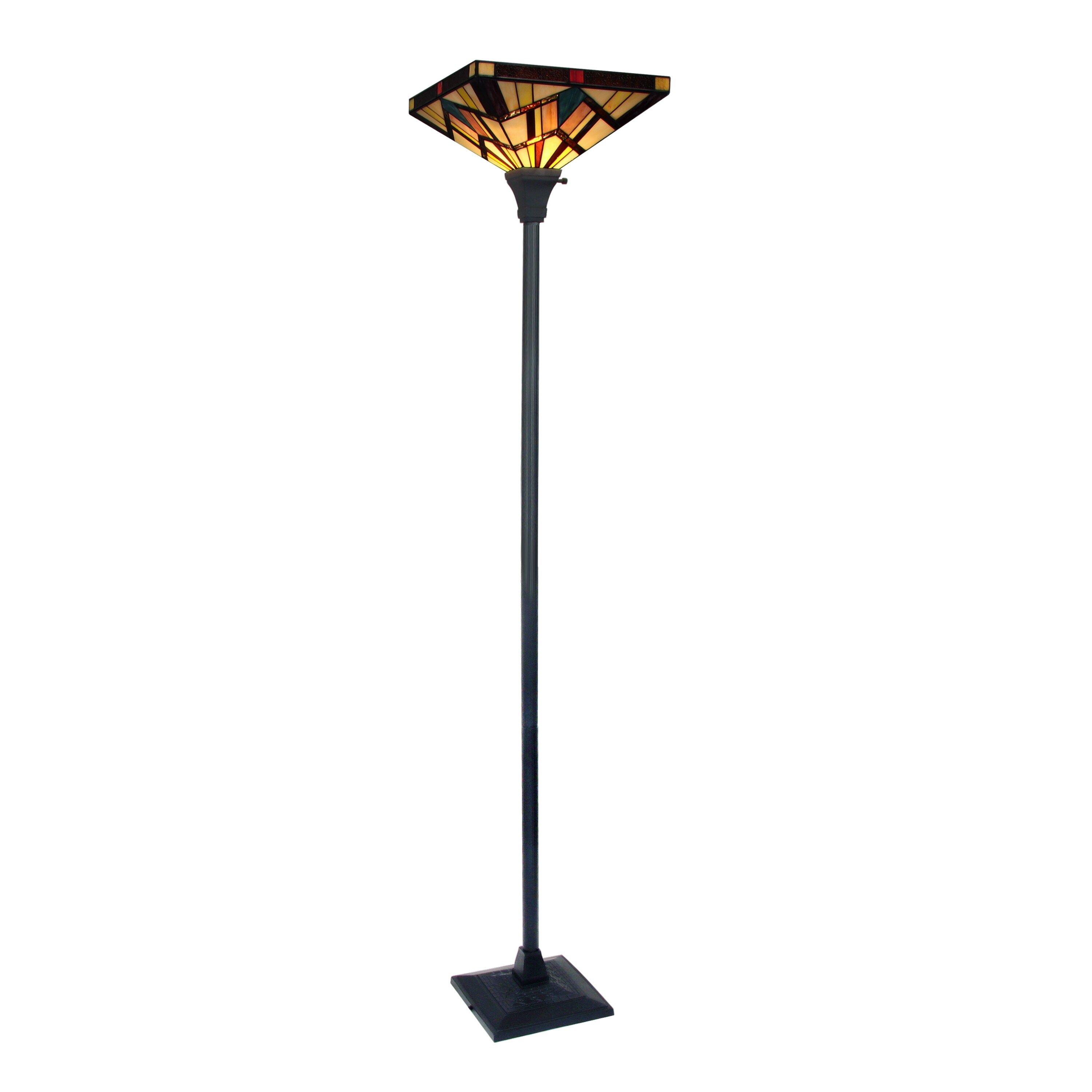 Tiffany-Style Mission Design 1-light Dark Bronze Floor Lamp - Intensery