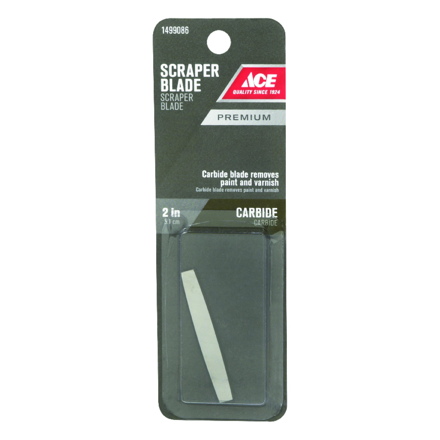 Ace 2 in. W Tungsten Carbide Double Edge Scraper Blade - Intensery