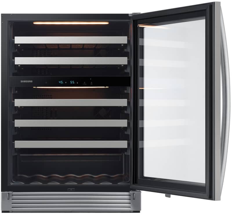 51-Bottle Capacity Fingerprint Resistant Stainless Steel Wine Cooler - Intensery