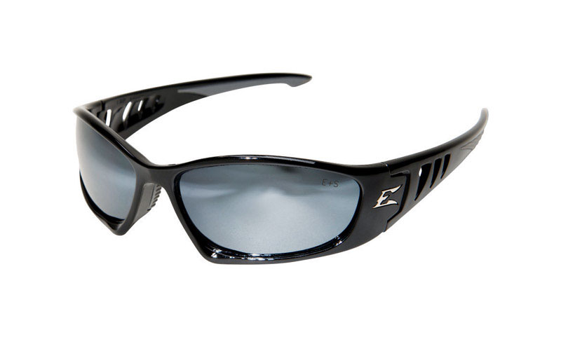 Edge Eyewear Baretti Safety Glasses Silver Mirror Lens Black Frame 1 pk - Intensery