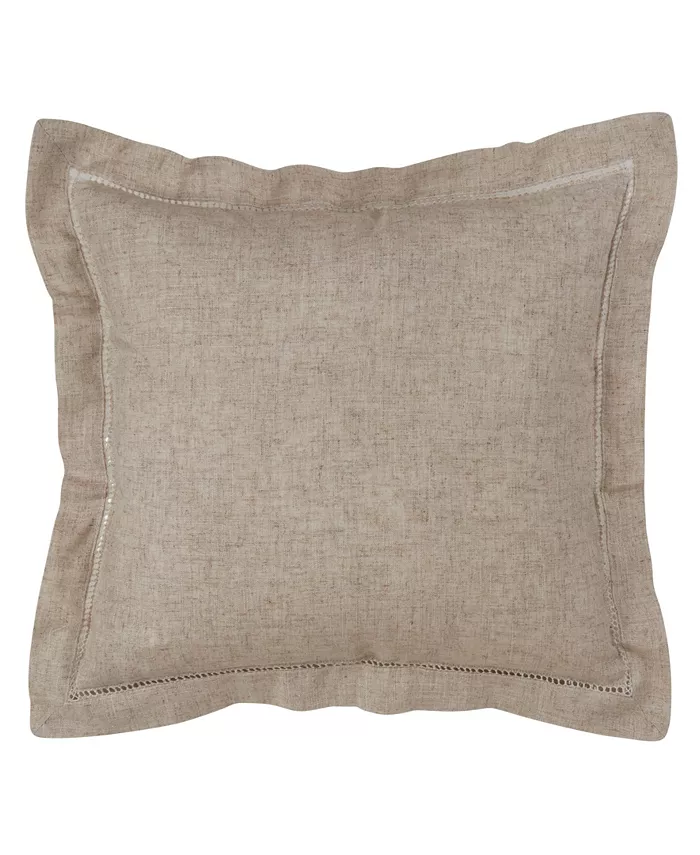 Saro Lifestyle Hemstitch Trimmed Decorative Pillow， 18