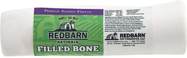 Redbarn Filled Bone Natural Peanut Butter Flavor Chew Dog Treat - Intensery