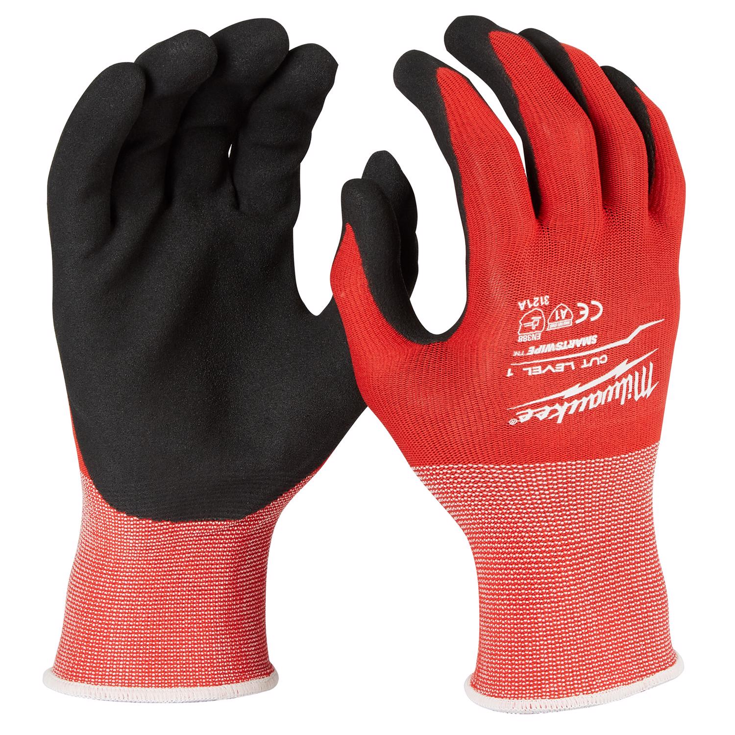 Milwaukee Unisex Indoor/Outdoor Dipped Gloves Black/Red S 1 pair - Intensery