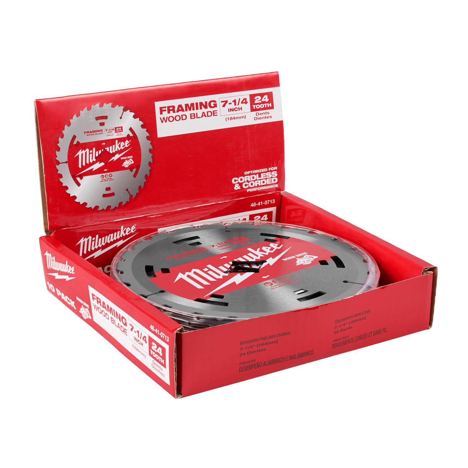 Milwaukee 7-1/4 in. D X 5/8 in. Tungsten Carbide Circular Saw Blade 24 teeth 10 pk - Intensery