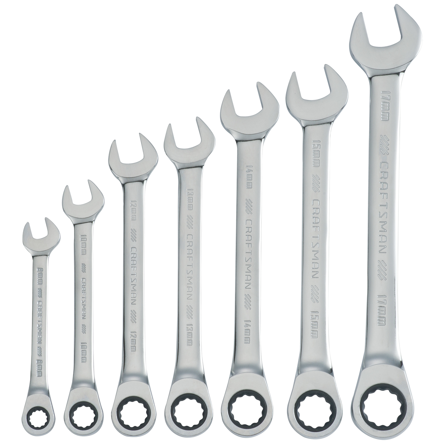 Craftsman 12 Point Metric Ratcheting Combination Wrench Set 7 pc - Intensery