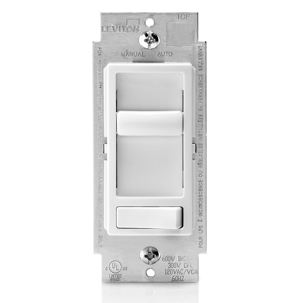 Leviton Preset Slide Dimmer Switch White Incandescent/Halogen - Intensery