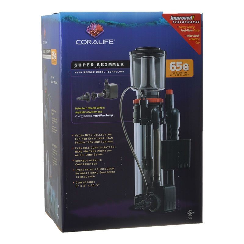 Coralife Super Skimmer With Needle Wheel Technology - Up To 65 Gallons #100105271 - Intensery