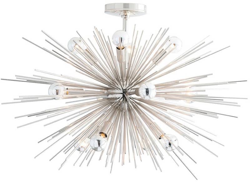 Arteriors Zanadoo Polished Nickel Fixed Chandelier - Intensery