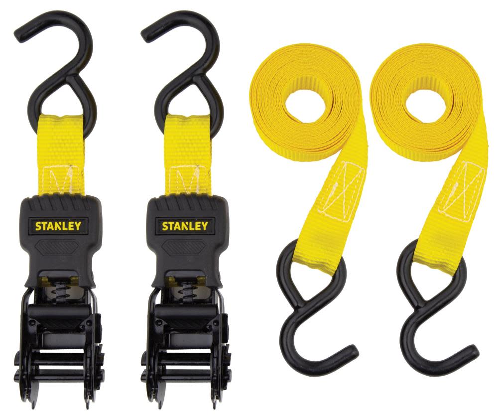 Stanley 1 x 10and#8242; Ratchet Straps 1，500 Lb Break Strength 2pk - Intensery