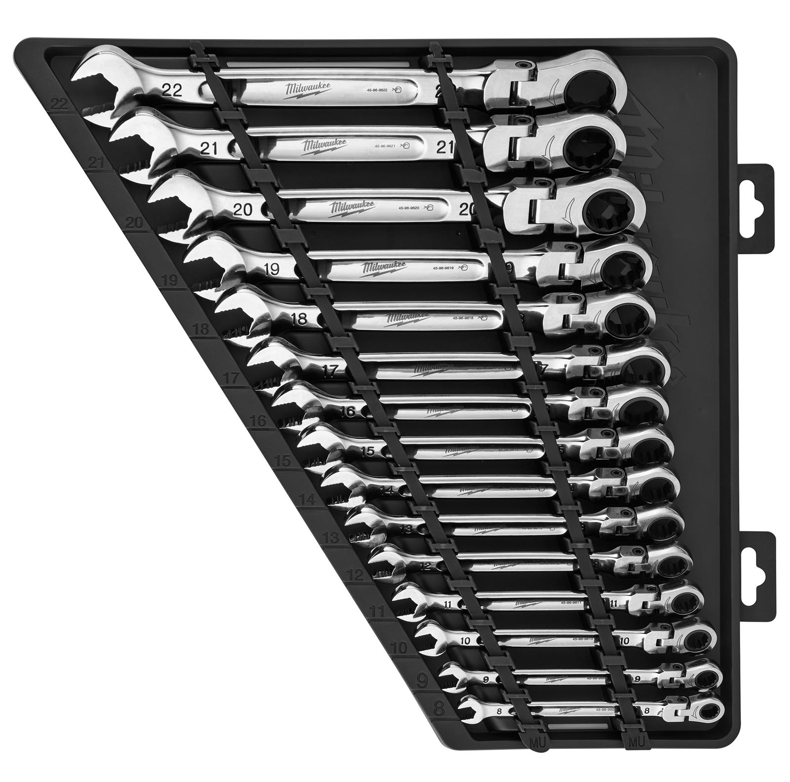 Milwaukee Tool 48-22-9513 Milwaukee 15-Piece Flex Head Ratcheting Combination Wrenches - Intensery
