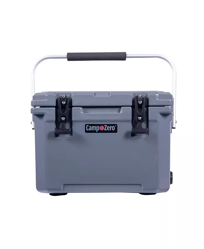 CAMP-ZERO 20 | 21 Qt. Premium Cooler with 4 Molded-In Cup Holders and Folding Aluminum Comfort Grip Handle | Black Granite - Intensery