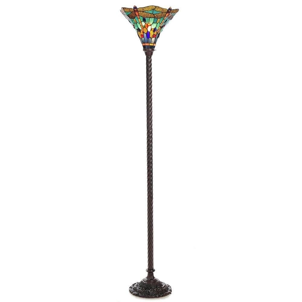 Tiffany-style Dragonfly Torchiere Lamp - Intensery