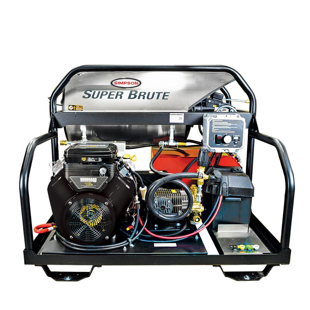 Super Brute 3500 PSI at 5.5 GPM VANGUARD V-Twin with COMET Triplex Plunger Pump Hot Water Professional Gas Pressure Washer - Intensery