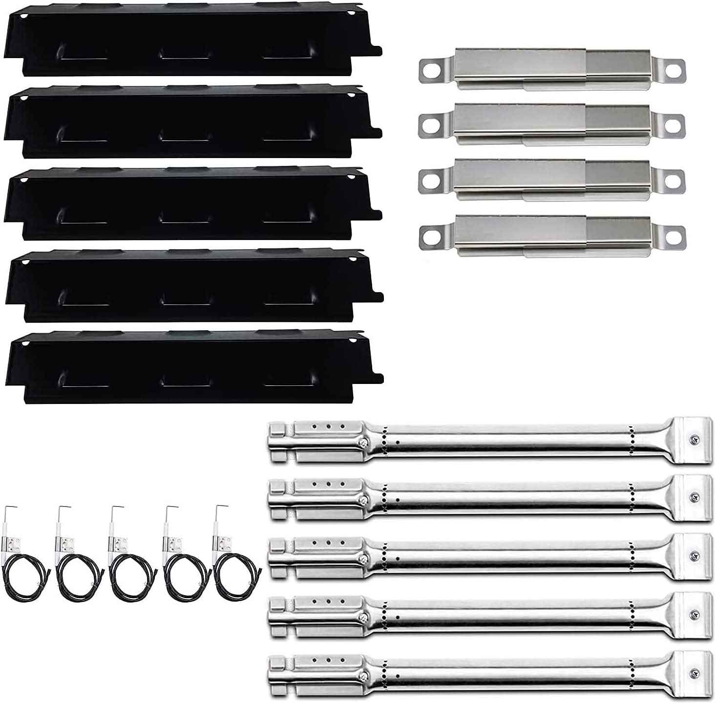 Replacement Parts Kit for Kenmore D02M90220 Grill, Burners + Heat Plates + Crossover Tubes + Ignitors Set - Intensery