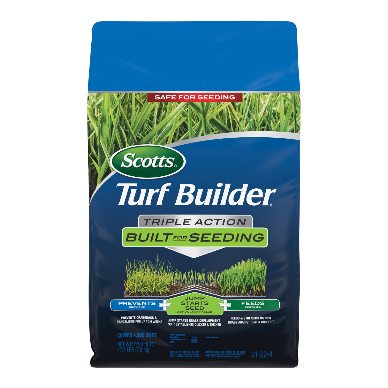 Scotts Turf Builder Pre Emergent Preventer \u0026 Fertilizer Lawn Fertilizer For All Grasses 4000 sq ft - Intensery