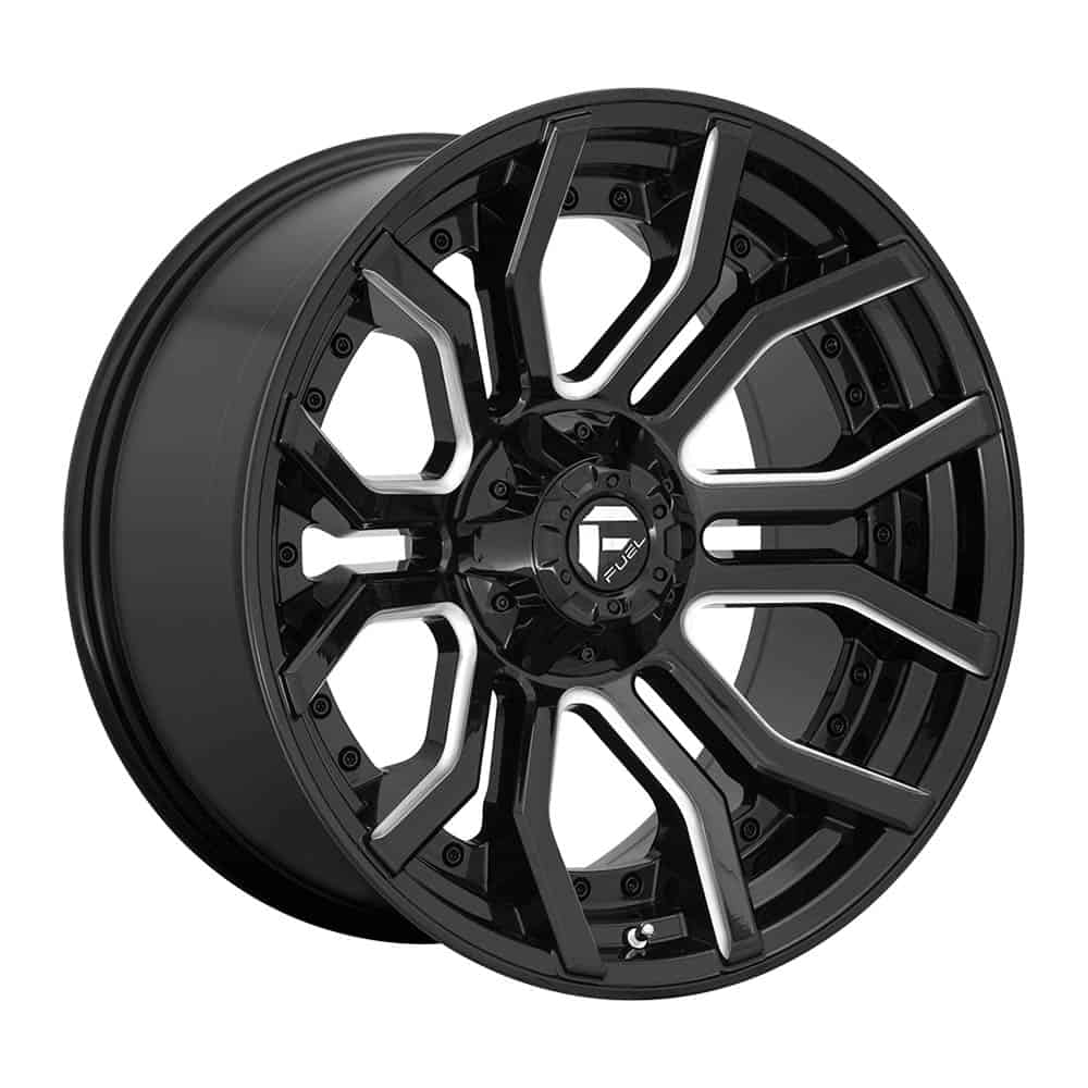 Fuel 1PC D711 RAGE D711 20X10 8X6.5 GL-BLK-MIL -18MM - Intensery