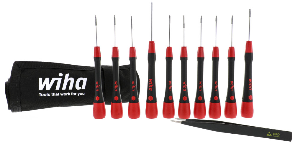 Wiha Screwdriver and Tweezers Smartphone Set and Pouch 11pc - Intensery
