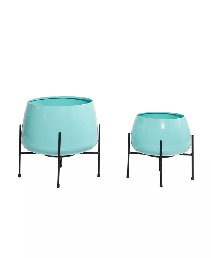 Rosemary Lane Metal Planter， Set of 2 - Intensery