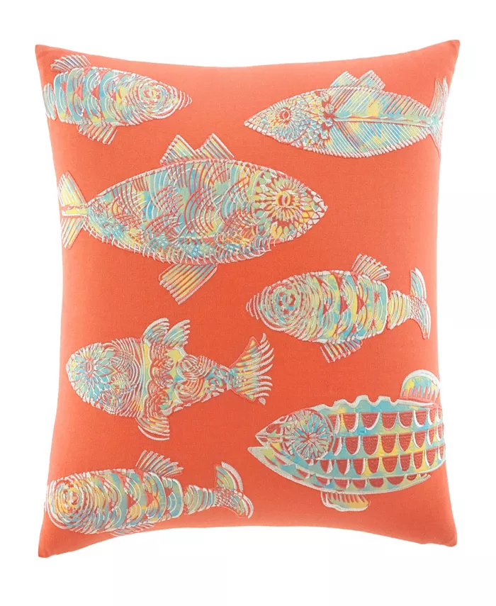Tommy Bahama Home Tommy Bahama Batic Fish Sunset Orange Throw Pillow - Intensery