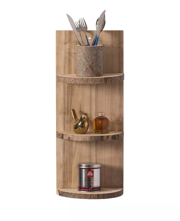 Vintiquewise 3 Sliced Log Shelf Display - Intensery