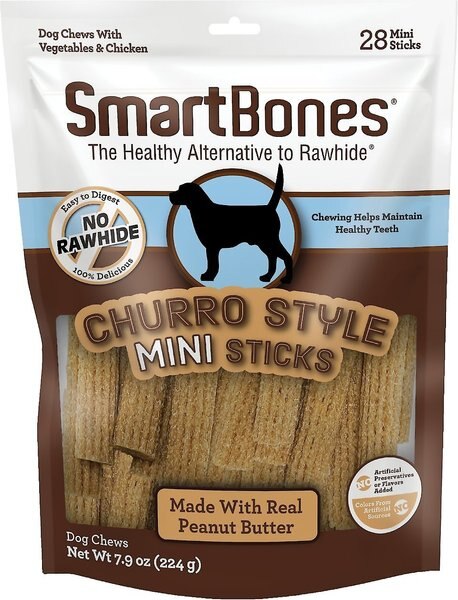 SmartBones Churro-Style Mini Sticks Dog Treats， 28 count - Intensery