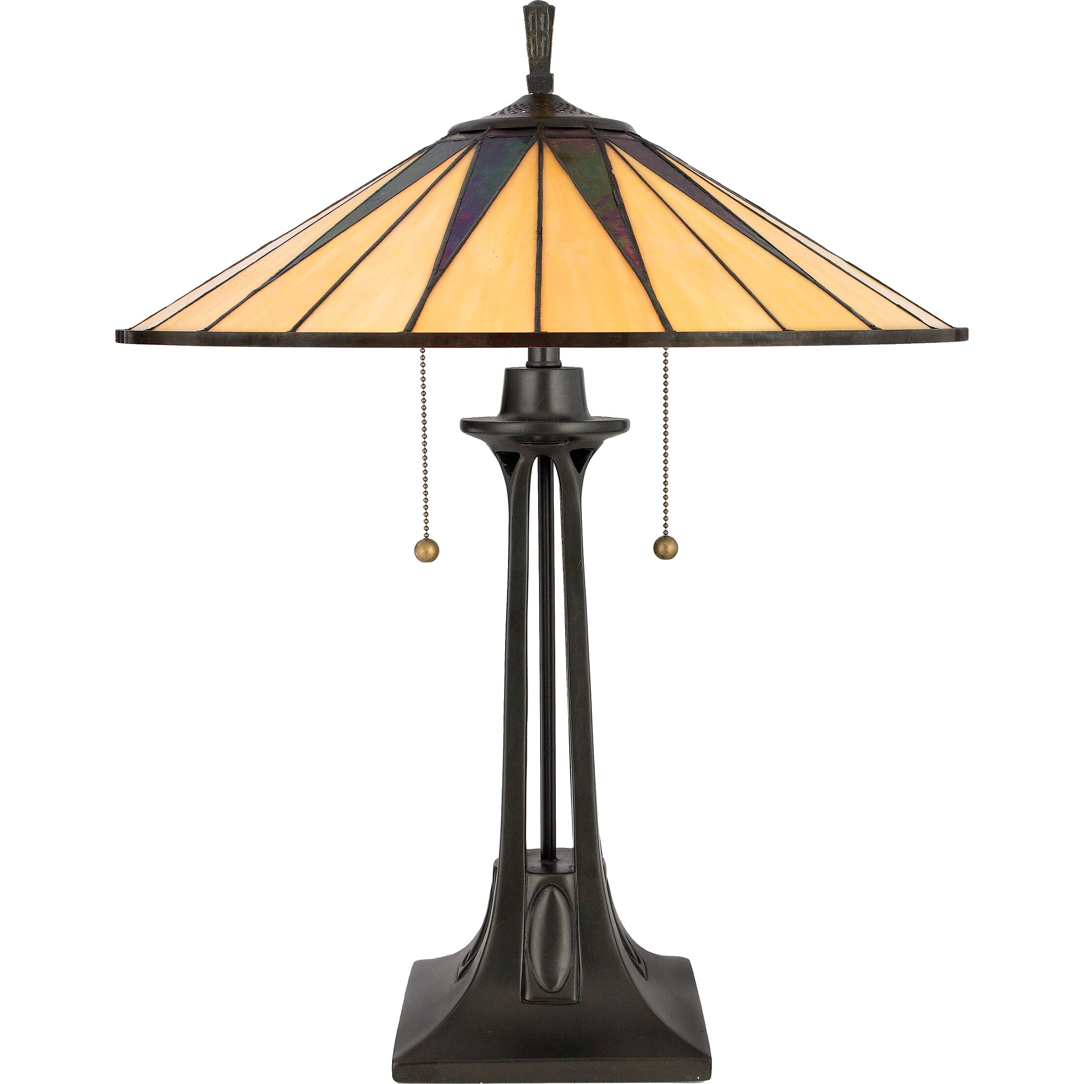 Quoizel Tiffany-style Gotham 2-light Vintage Bronze Table Lamp - Intensery
