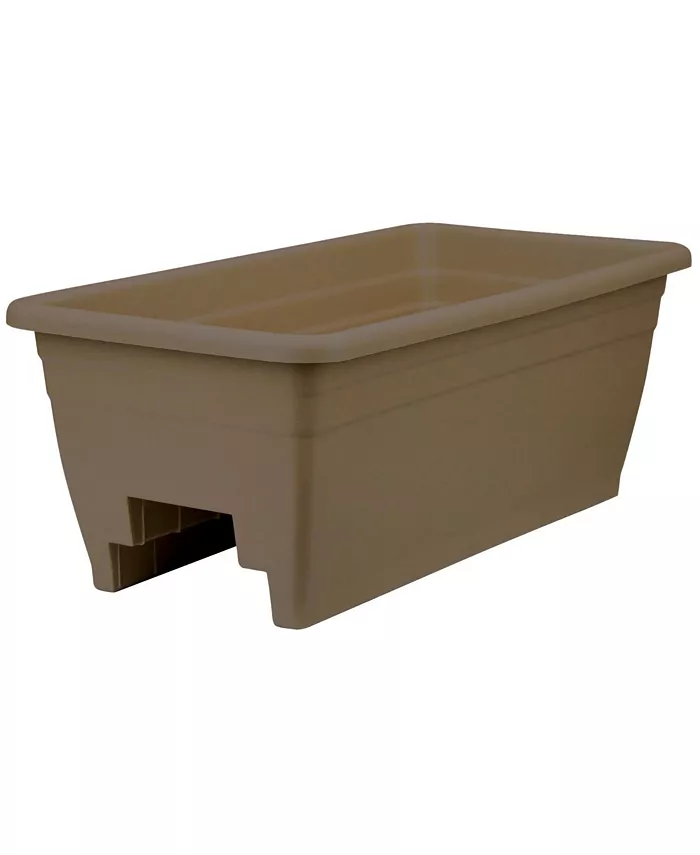 Hc Companies Inc HC Companies SPX24DBE21 Plastic Deck Rail Planter Box Chocolate - 24in - Intensery