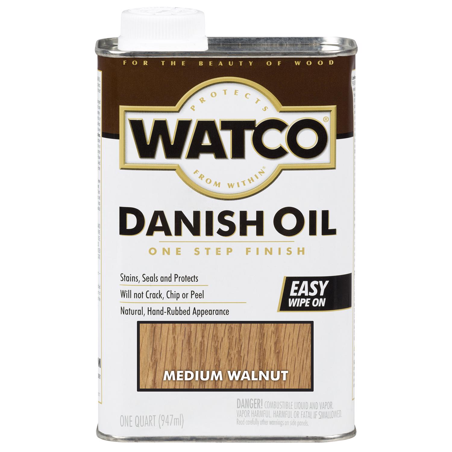 Watco Transparent Medium Walnut Oil-Based Danish Oil 1 qt - Intensery