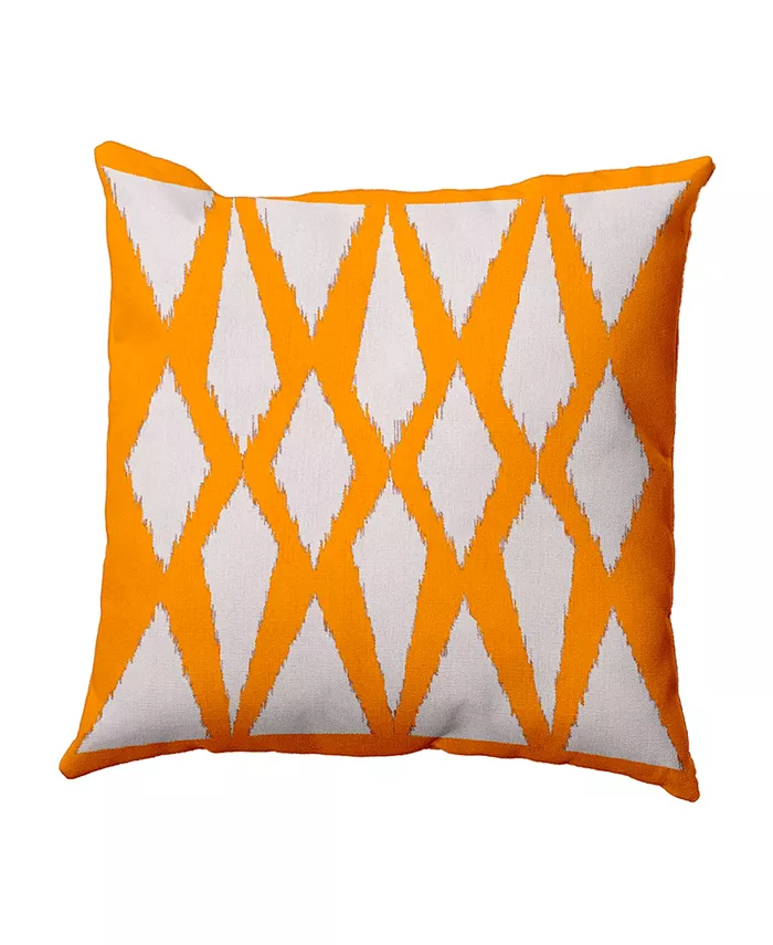 E by Design 16 Inch Coral Decorative Diamond Print Throw Pillow - Intensery