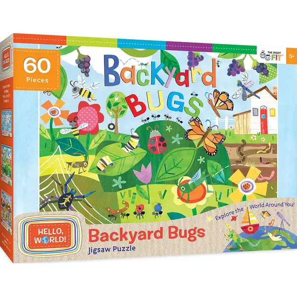 Masterpiece Puzzle 60-Piece Hello World Backyard Bugs Puzzle - Intensery