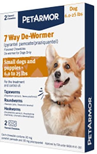PetArmor 7 Way Dewormer for Hookworms， Roundworms and Tapeworms for Small Breed Dogs - Intensery