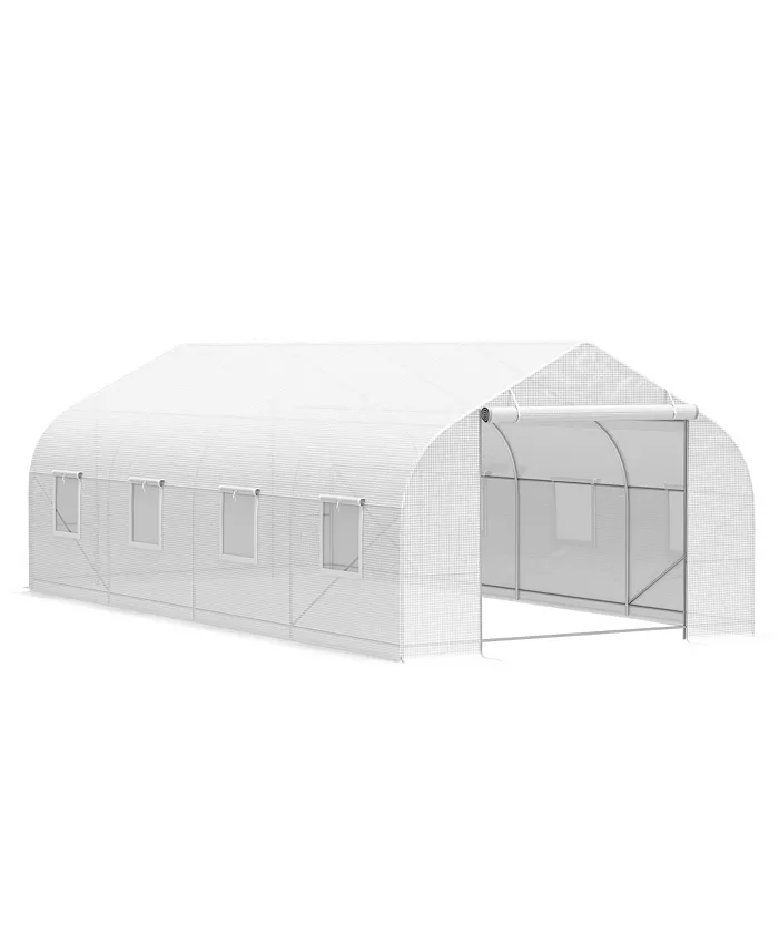 Outsunny 20x10x7ft Walk-in Outdoor Tunnel Greenhouse Portable Growth Shed - Intensery