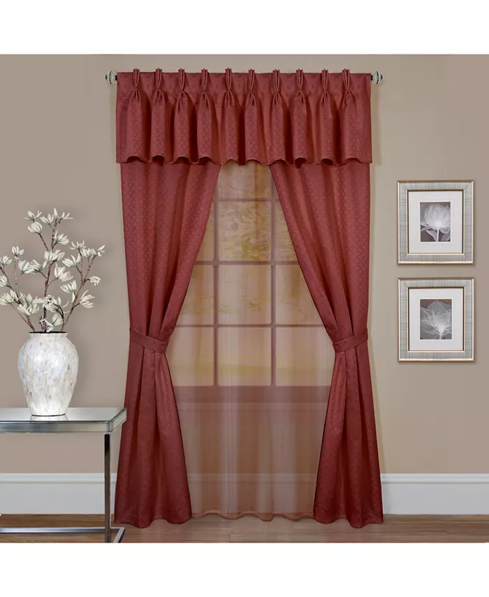 Achim Claire 6 Pc Window Curtain Set， 55x63 - Intensery