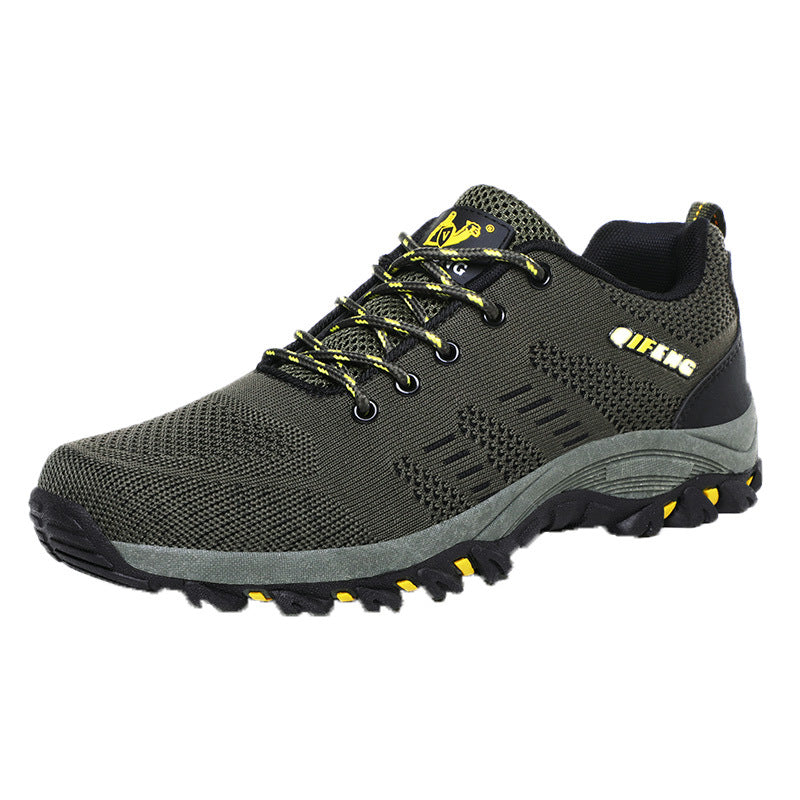 Summer Breathable Hiking Shoes Outdoor Shoes Flying Woven Mesh Hiking ShoesArmy Green/7 - Intensery