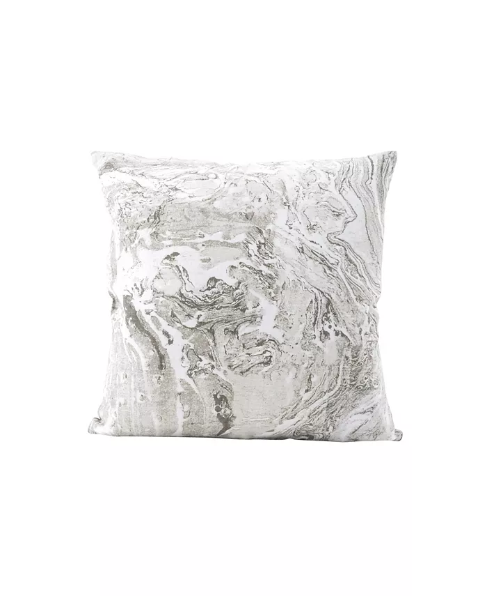 Anaya Home Grey Marbled Printed Down Throw Pillow - Intensery