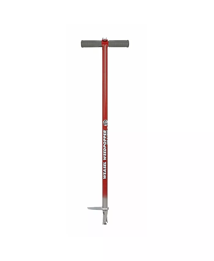 Garden Weasel Step and Twist Hand Weeder， 36-inch long， Red Silver - Intensery