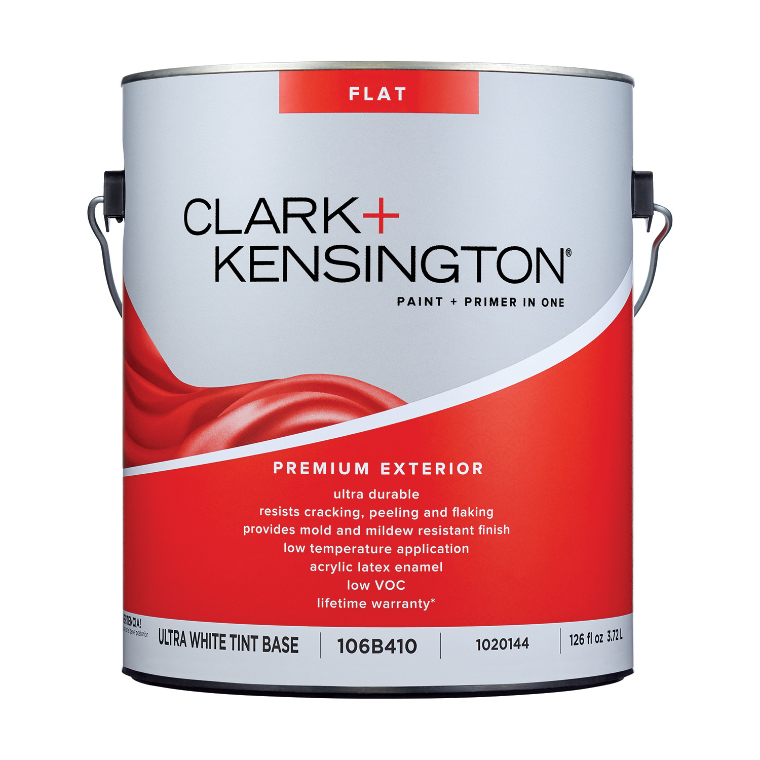 Clark+Kensington Flat Tint Base Ultra White Base Premium Paint Exterior 1 gal - Intensery