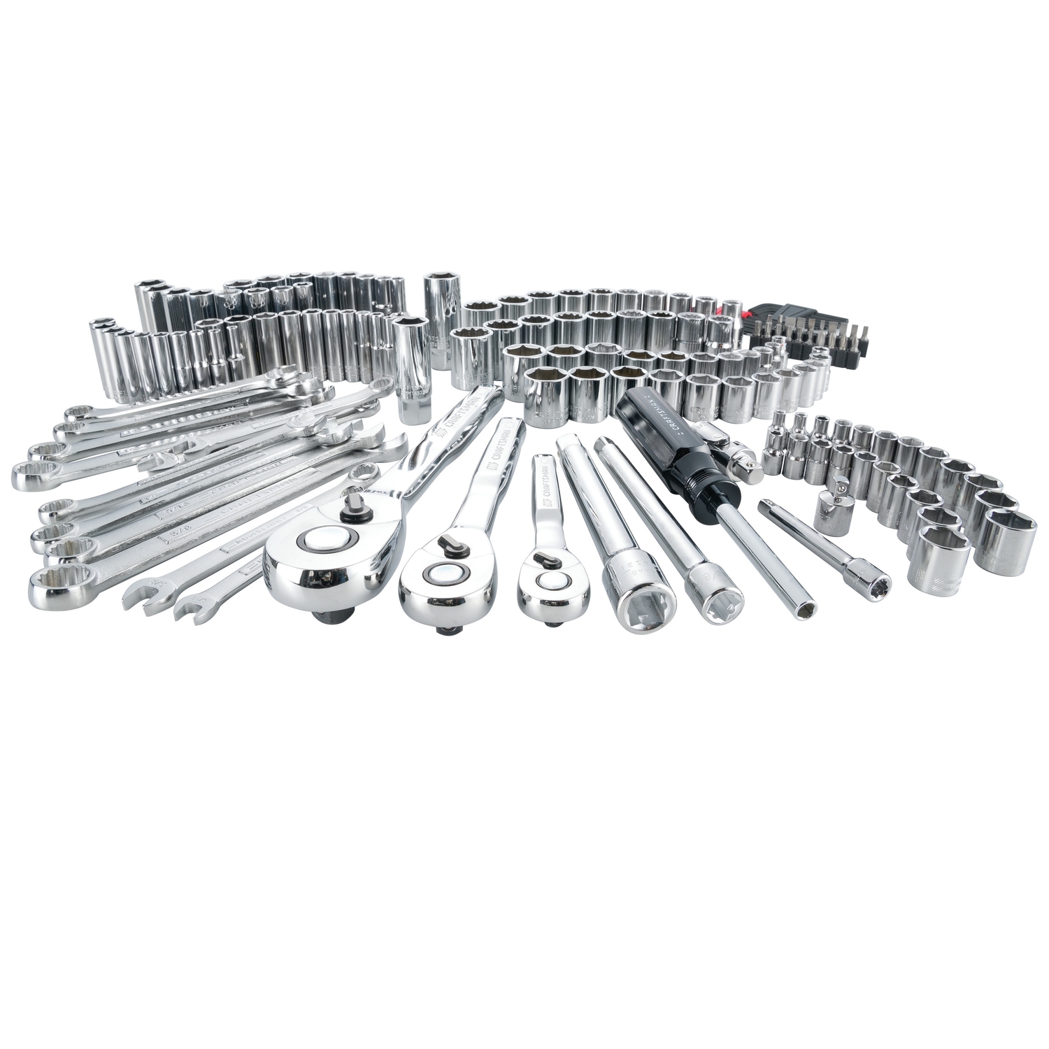 Craftsman 1/4， 3/8 and 1/2 in. drive Metric and SAE 6 Point Auto Mechanic\u0027s Tool Set 159 pc - Intensery